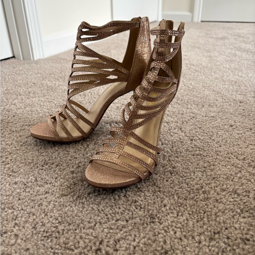 Dream Pairs Gold Gladiator Heels